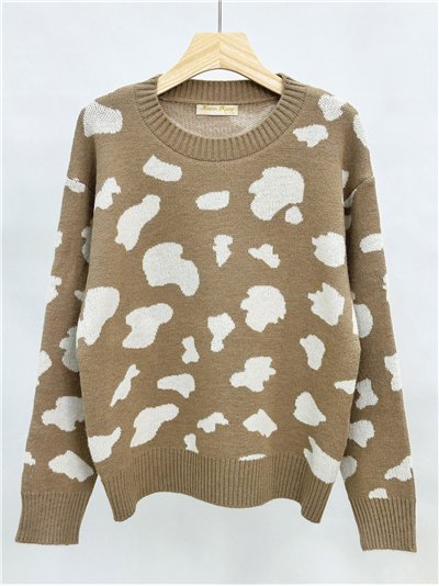 Jersey jacquard animal print