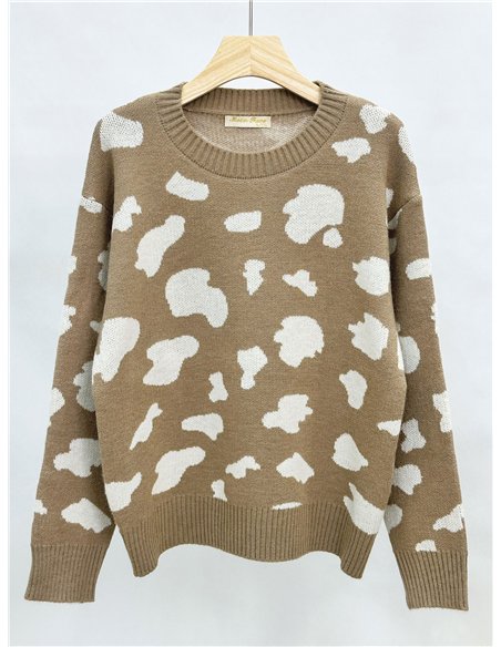 Jersey jacquard animal print