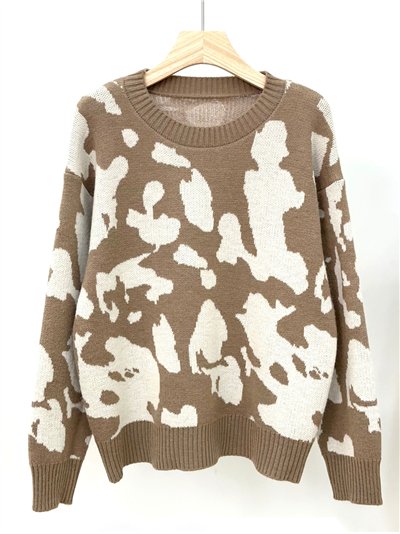 Jersey jacquard animal print