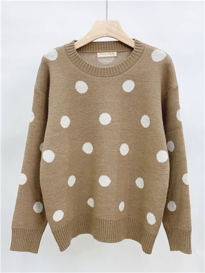 Jersey jacquard lunares