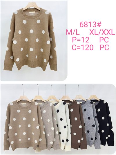 Jersey jacquard lunares 2