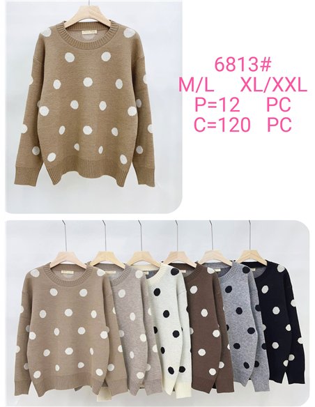 Jersey jacquard lunares