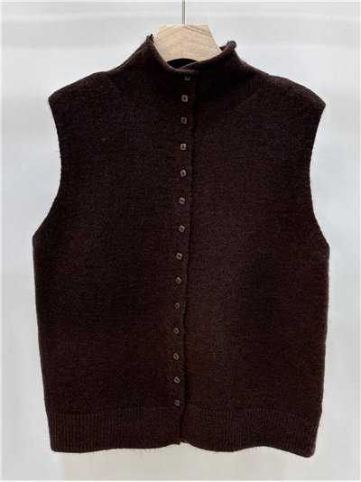 Chaleco de punto cuello perkins abotonado