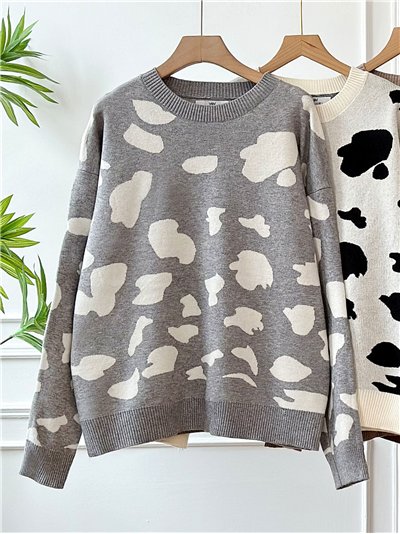 Jersey jacquard animal print