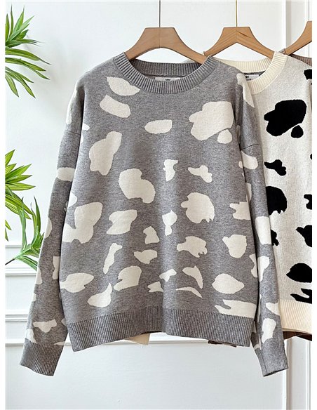 Jersey jacquard animal print