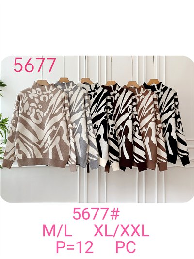 Jersey jacquard estampado cuello perkins 2