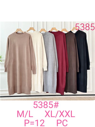 Vestido punto cuello redondo detalle trenzado 2