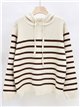 Sudadera punto rayas con capucha