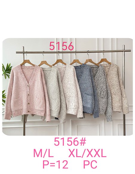 Chaqueta punto jaspeado con botones