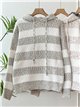 Sudadera punto rayas bouclé con capucha