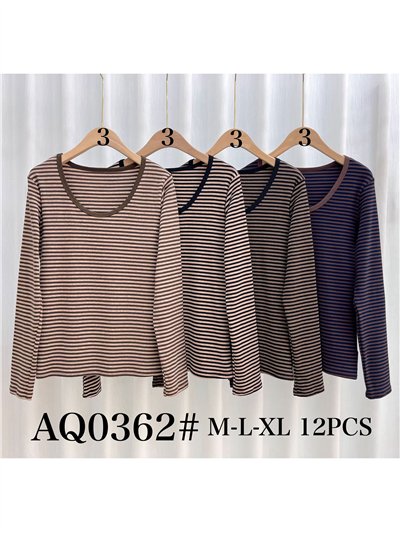 Camiseta rayas cuello redondo 2