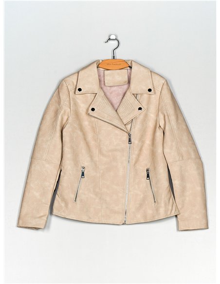 Faux leather biker jacket