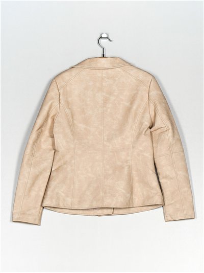 Chaqueta biker efecto piel pelo 2