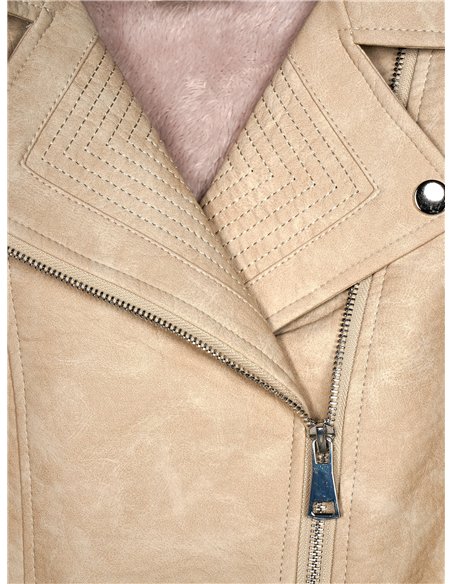 Faux leather biker jacket