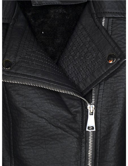 Chaqueta biker efecto piel pelo
