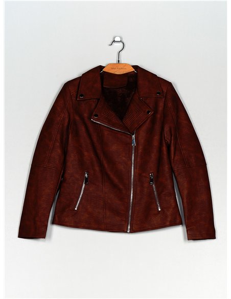 Faux leather biker jacket