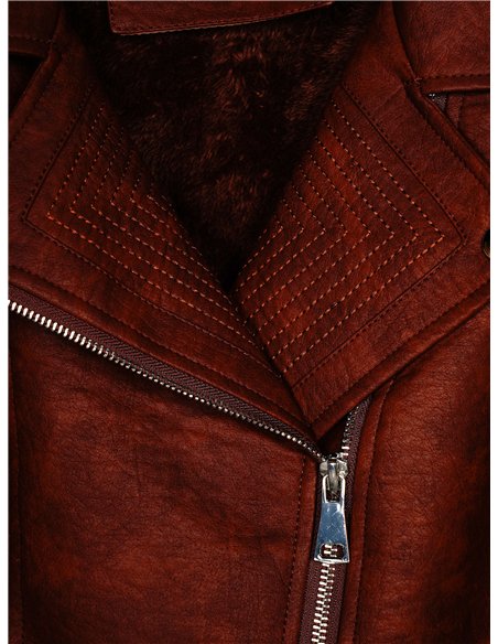 Faux leather biker jacket