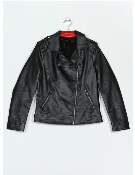Chaqueta biker efecto piel pelo