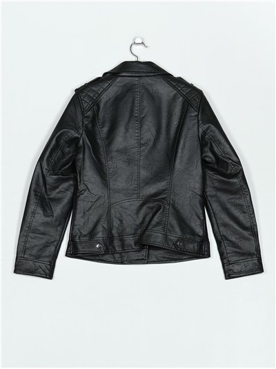 Chaqueta biker efecto piel pelo 2
