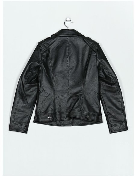 Chaqueta biker efecto piel pelo