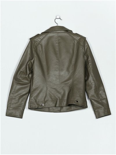 Chaqueta biker efecto piel pelo 2