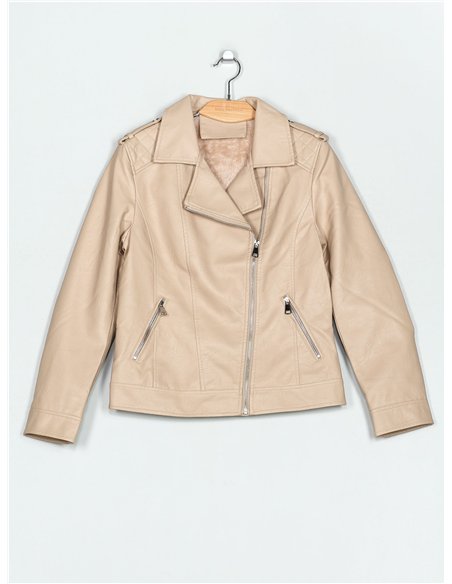 Chaqueta biker efecto piel pelo