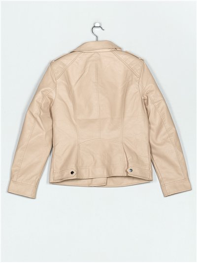 Chaqueta biker efecto piel pelo 2