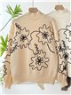Jersey bordado floral relieve