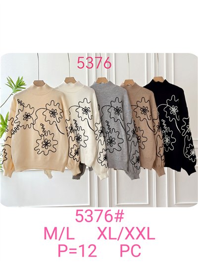 Jersey bordado floral relieve 2