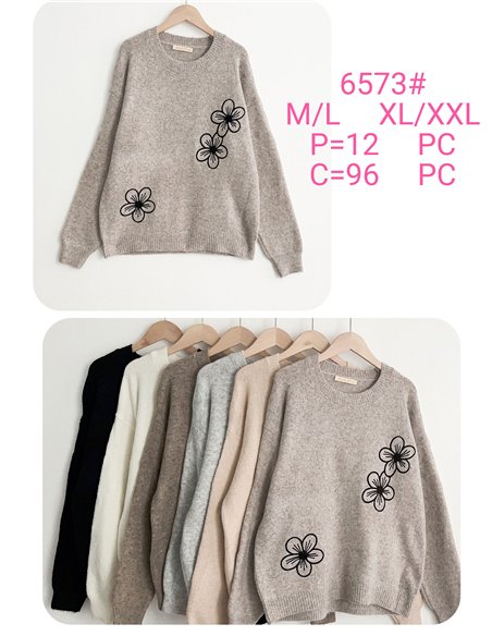 Jersey flores bordadas