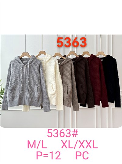 Chaqueta punto trenzado capucha y cremallera 2