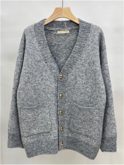 Chaqueta punto lentejuelas botones dorados