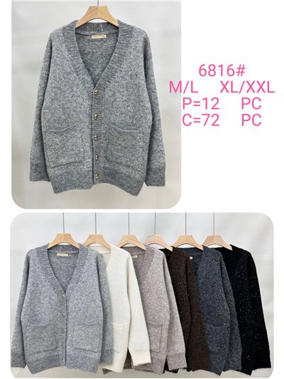 Chaqueta punto lentejuelas botones dorados 2