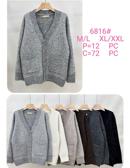 Chaqueta punto lentejuelas botones dorados