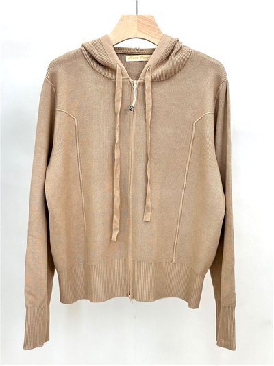 Sudadera punto capucha y cremallera