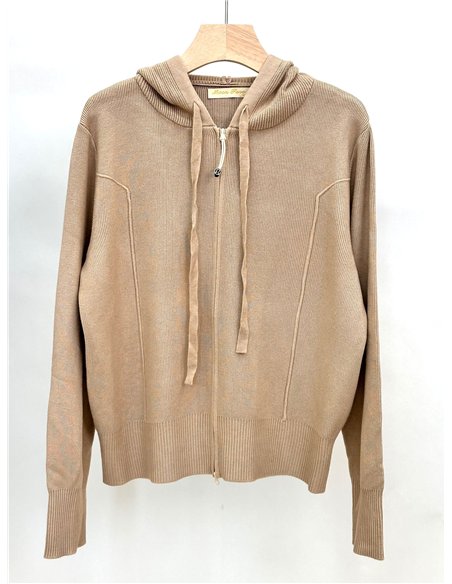 Sudadera punto capucha y cremallera