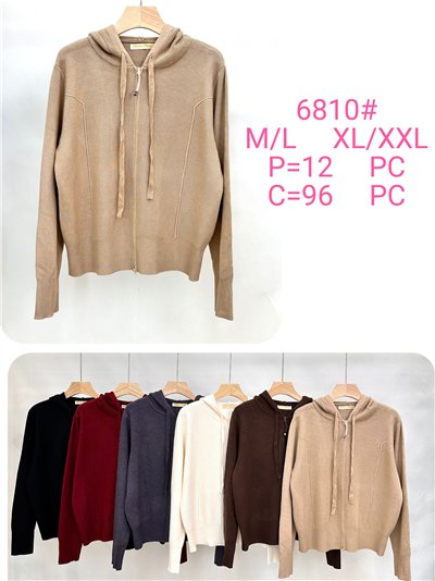 Sudadera punto capucha y cremallera 2