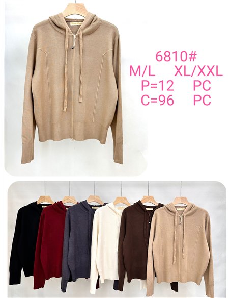 Sudadera punto capucha y cremallera