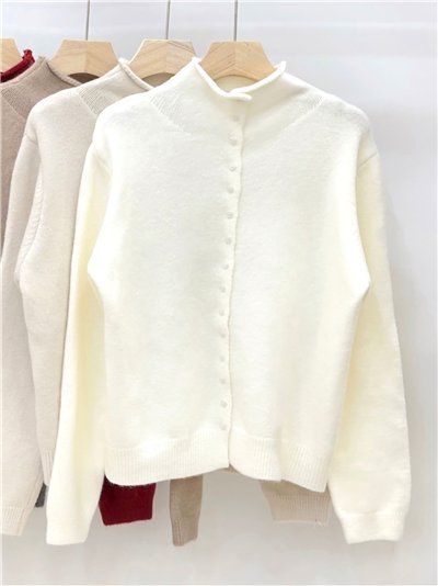 Chaqueta punto cuello perkins con botones