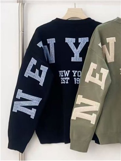 Jersey letras bordadas en espalda y mangas