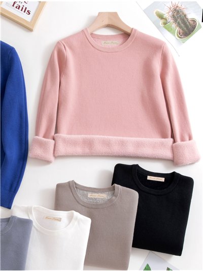 Jersey térmico felpa interior cuello redondo