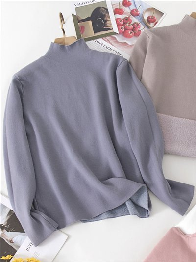 Jersey térmico felpa interior cuello perkins