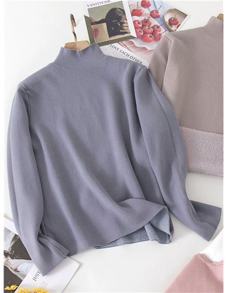 Jersey térmico felpa interior cuello perkins