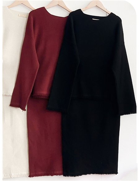 Conjunto Jersey desflecados + Falda midi