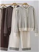 Conjunto Sudadera punto rayas capucha + Pantalón