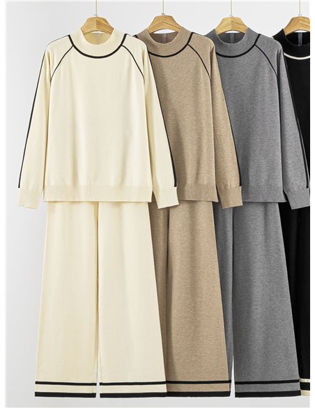 Conjunto Jersey ribetes contraste + Pantalón