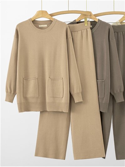 Co-Ord Knit sweater with pockets + Trousers