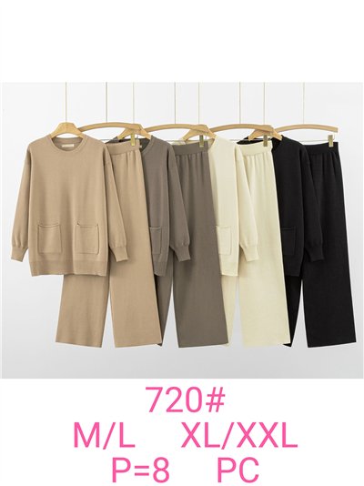 Co-Ord Knit sweater with pockets + Trousers 2