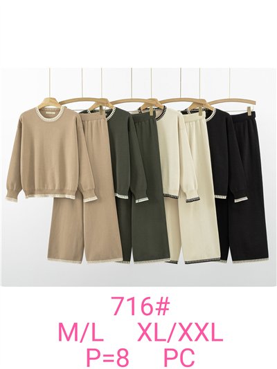 Conjunto Jersey ribetes contraste + Pantalón 2