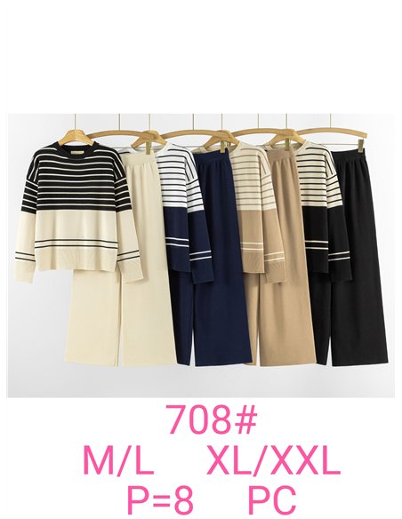 Conjunto Jersey rayas + Pantalón